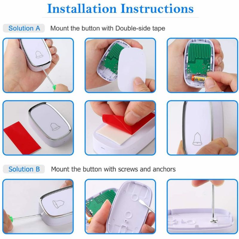 Bel Rumah Wireless Door Bell 3000AC Waterproof Pintu 1 Recevier/ Door Bell / Bell Pintu 1 Remot