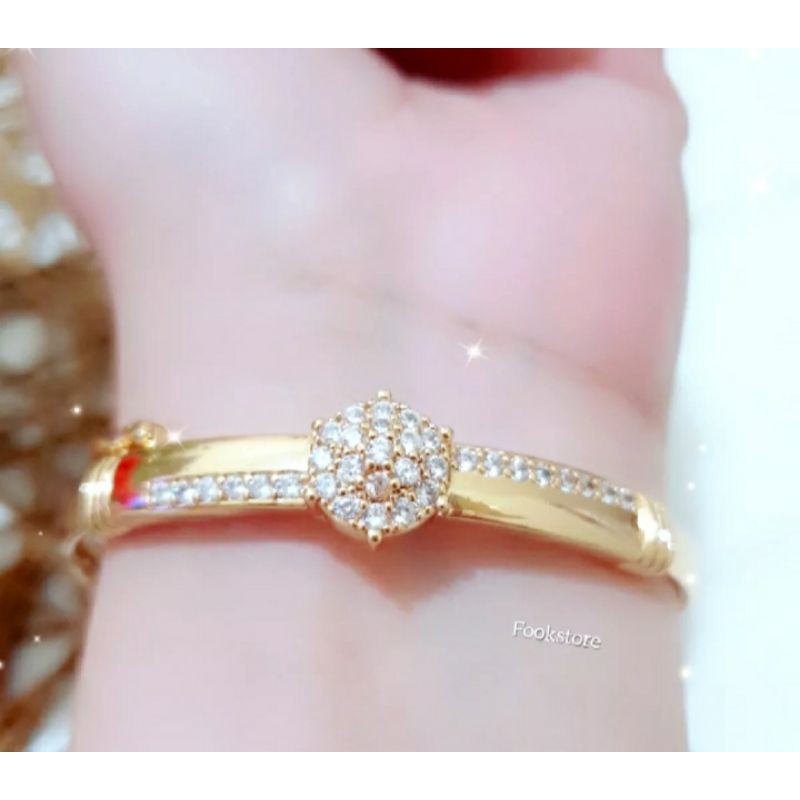 gelang bangkok wanita model bunga titanium