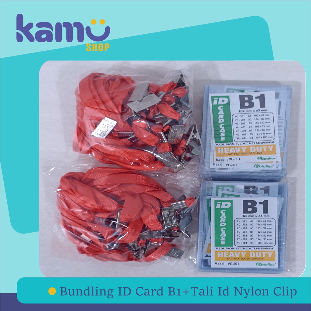 

Bundling 40 Pcs ID Card B1 + 40 Pcs Tali ID Card Nylon Clip - NYL