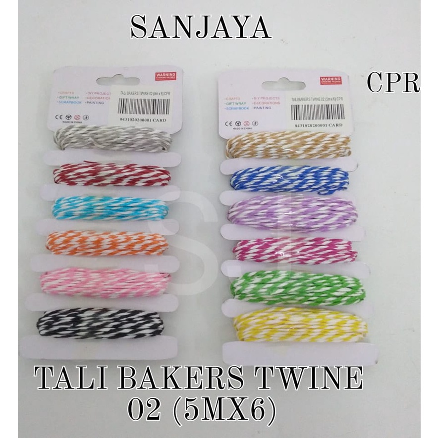 TALI IKAT KATUN / TALI KADO / TALI RAMI WARNA / TALI BAKERS TWINE 02 (5MX6) CPR (BAHAN COTTON)