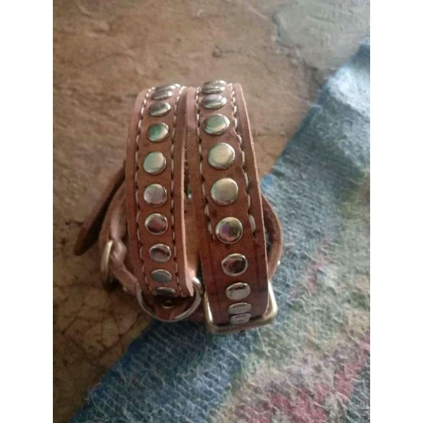 kalung anjing kulit asli