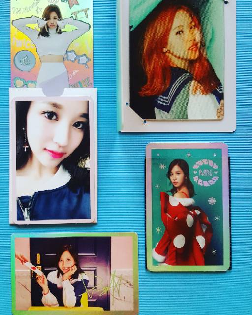 Twice mina set lane 1 2 knock tt signal holo hologram special pc xmas christmas photocard photo card