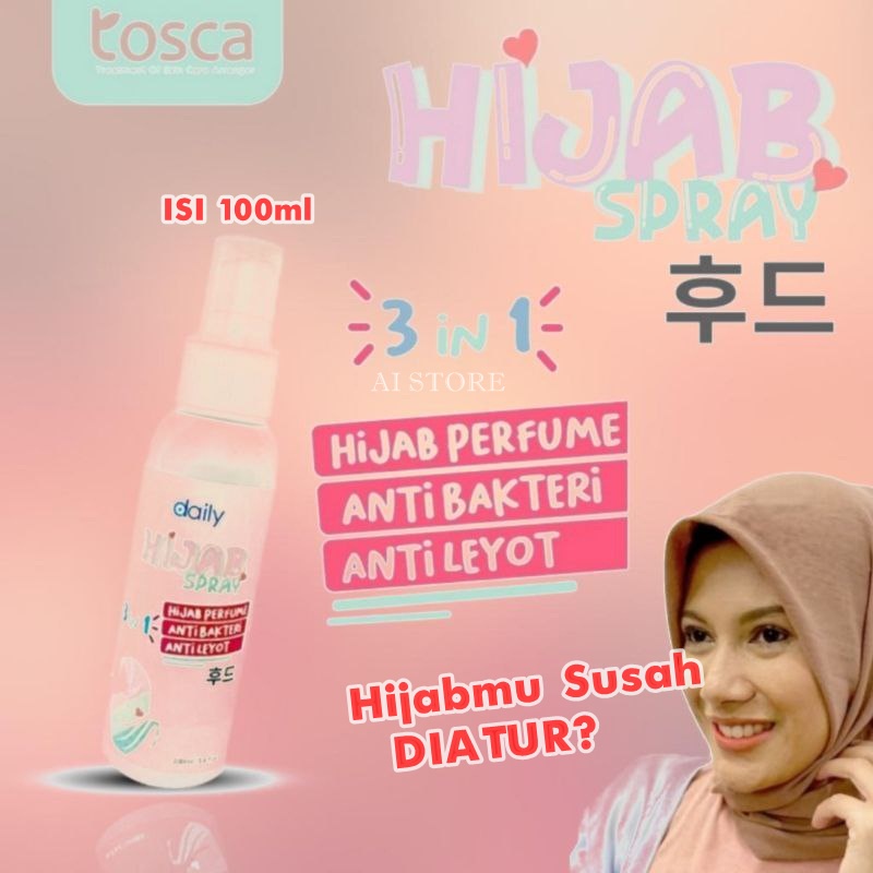 Hijab Spray Anti Leyot Pewangi Parfum Penegak Pengeras Jilbab Kerudung Anti Lepek 100ml / Spray Hijab Jilbab Krudung Pashmina Anti Meleyot Lepek100ml