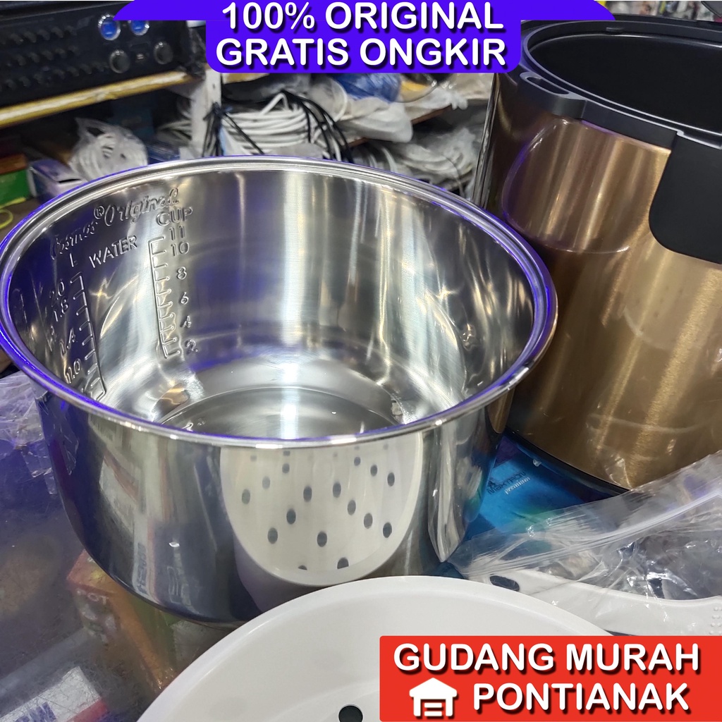 Ricecooker Cosmos stainless Body Kuning Emas CRJ 9308 CRJ9308 magic com rice cooker penanak nasi