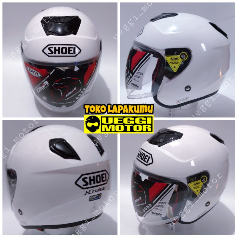 Helm Dyr Model Kyoto Paket Ganteng-Putih stndar+ stiker