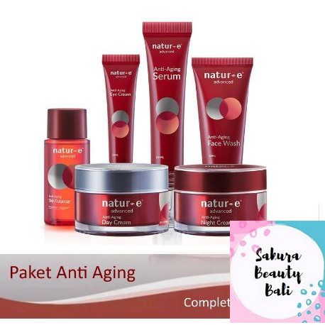 [BPOM] Natur-E Advanced Series Anti Aging Face Wash Serum Day Night Eye Cream advance NaturE Skin