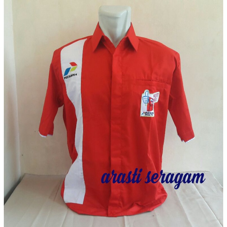 Seragam Operator SPBU Pertamina Pasti Pas ( Baju, Celana dan Topi )