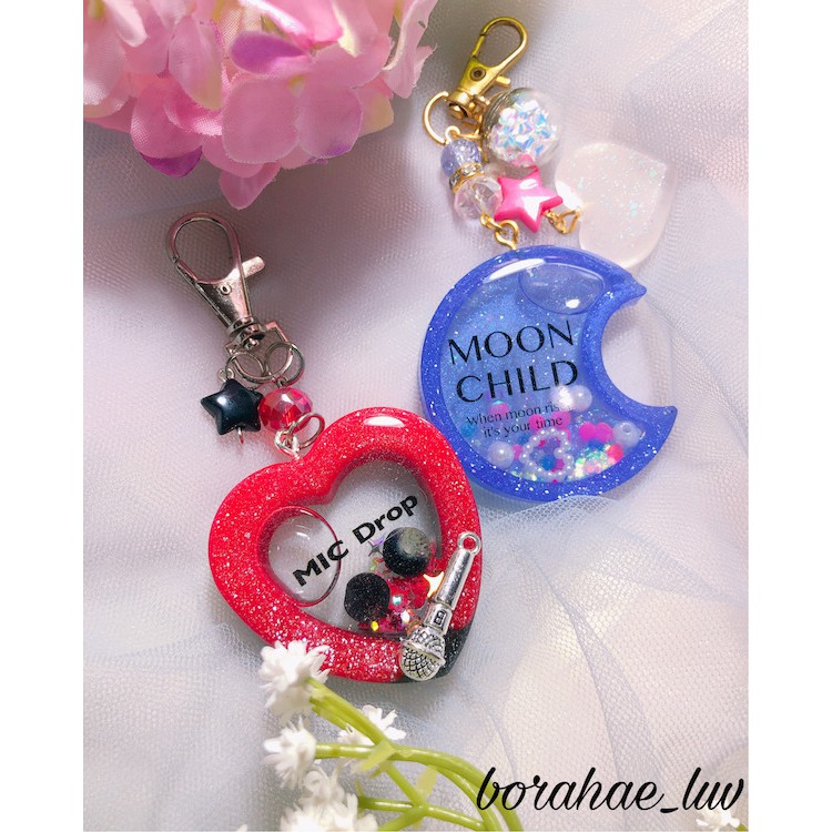 BTS Mic Drop and Moonchild Shaker Keychain