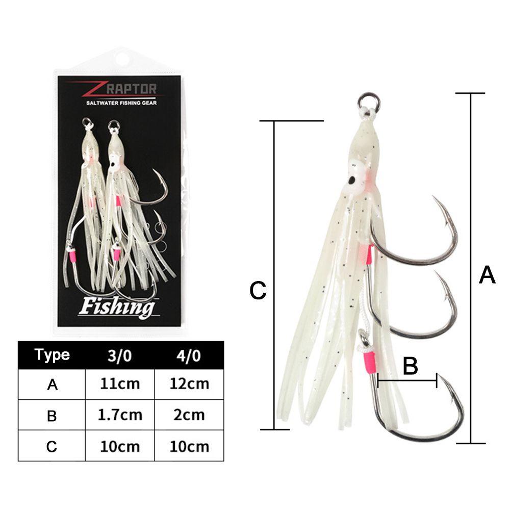 TOP Hook Cumi Alat Pancing Plat Besi Pengait Rok Silikon Fish Hook