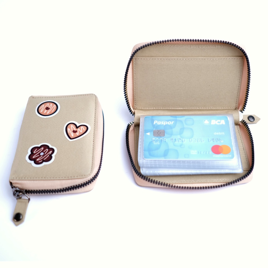 Tempat Kartu Atm Dompet Card Holder Wallet Mini Resleting 24 Slot