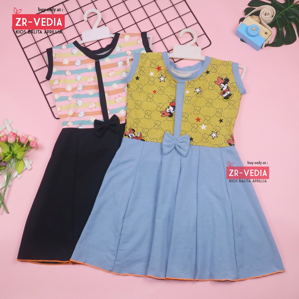 Dress Sinta uk 5-6 tahun / Dres Anak Perempuan Cewek Baju Motif Murah Casual Pesta Yukensi Adem