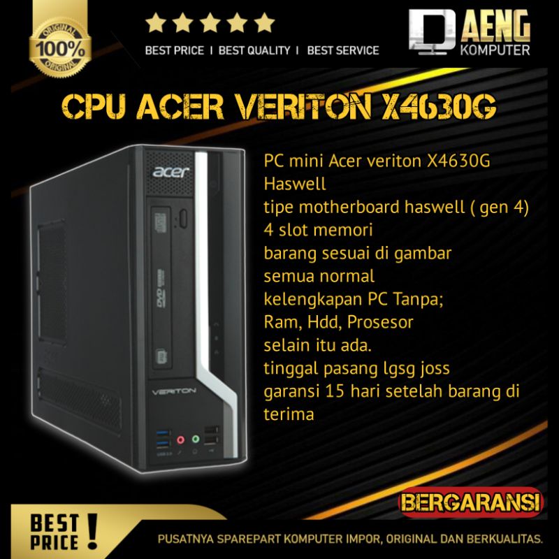 Cpu Pc Komputer Part Pc Mini Acer Veriton X4630G 800 Haswell Original Murah