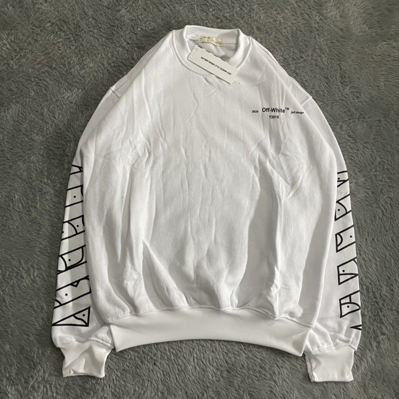 SWEATER CREWNECK OFF WHITE RUSH DIAG FULLTAG