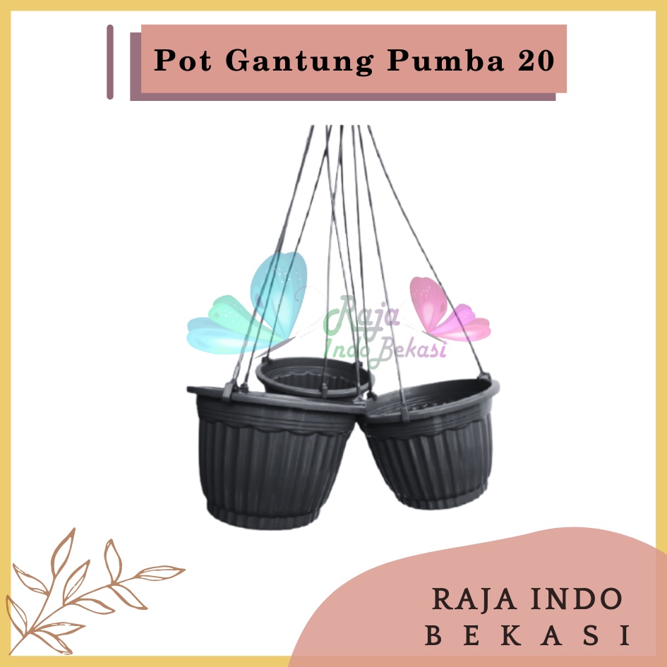 Pot Gantung Pumba 20 Hitam - Pot Gantung Dinding Anggrek 20 Murah Unik