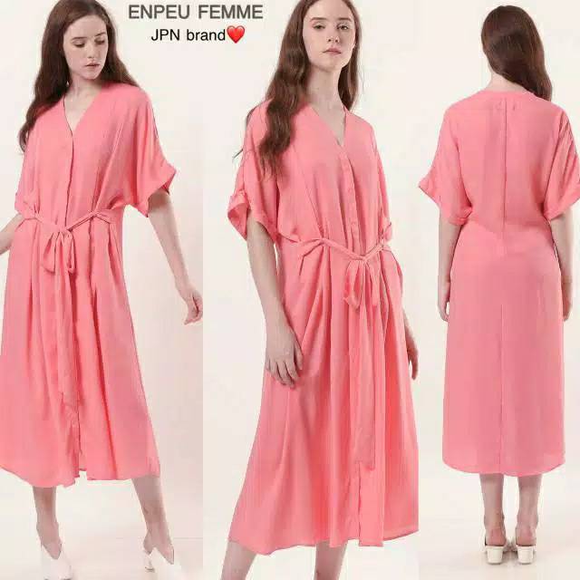 Unpeu femme pimk v neck midi dress