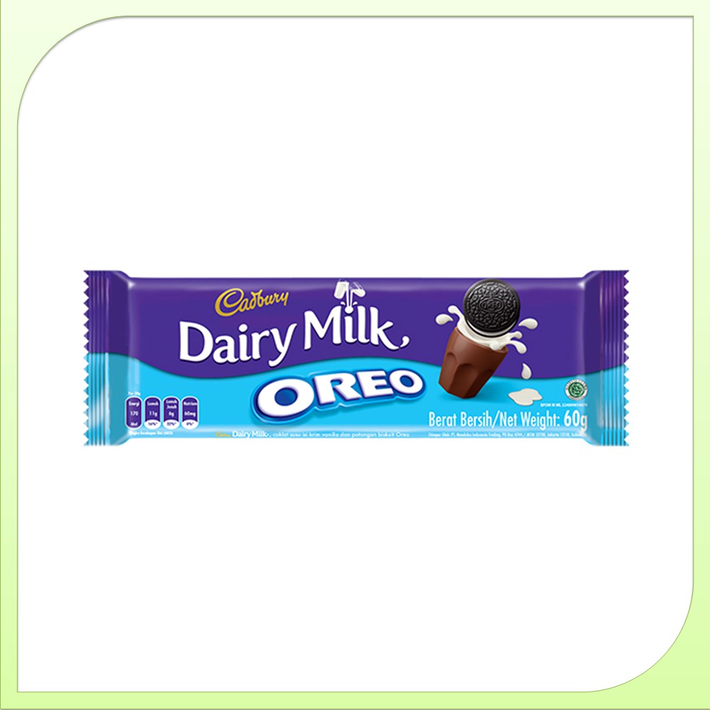 Jual Cadbury Dairy Milk Oreo 60 Gr Coklat Cadburry Chocolate Vanila ...