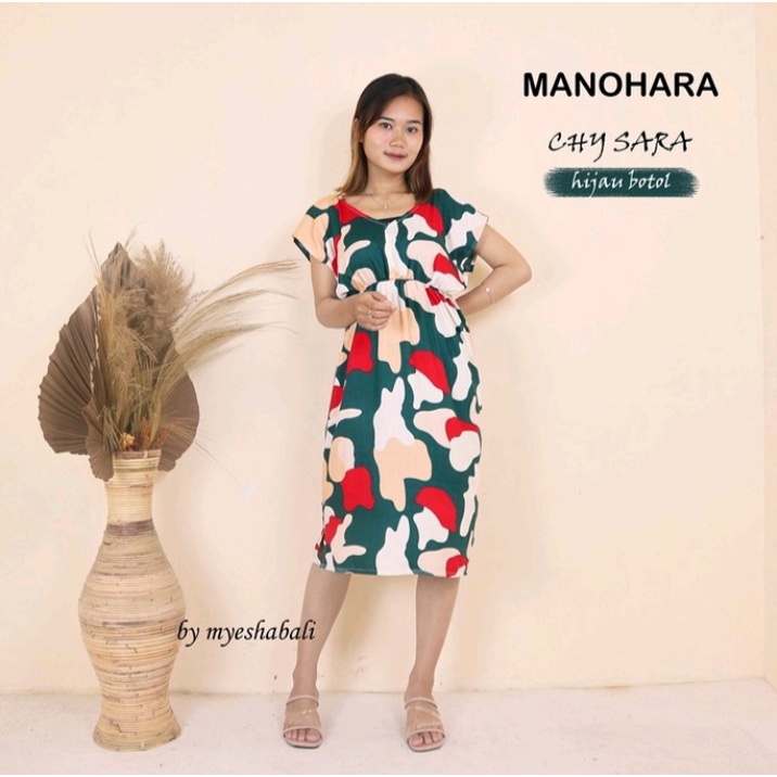Daster Manohara Bali LD 105 cm / Dress Bali manohara motif Kekinian Murah dan Nyaman-CHYSARA BOTOL