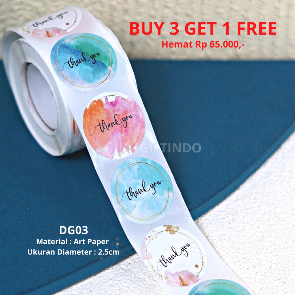 

500 PCS (1 ROLL) Stiker Label Roll Thank You - Sticker Label Box Thank You Stiker Label Thank You I DG03