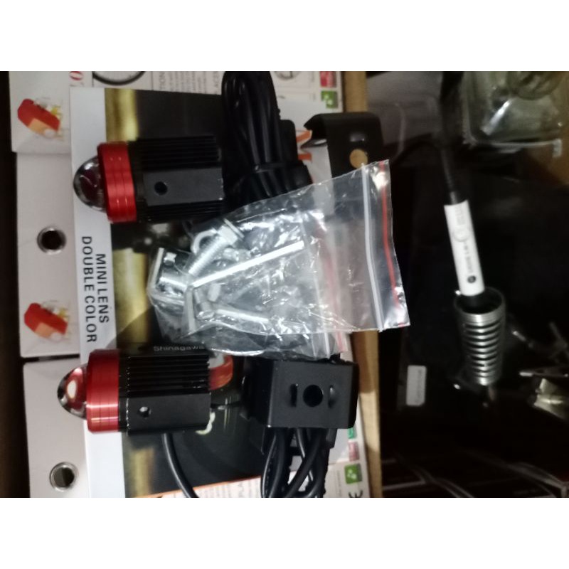 2pcs/sepasang lampu tembak mini driving kipas bahan cnc universal 2 warna putih-kuning