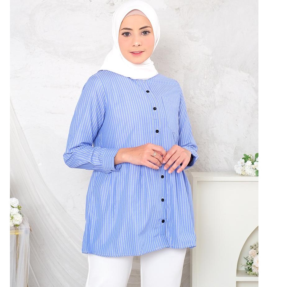 ▲ [M, L, XL, XXL] ORIGINAL Ayesa Motif Sku ke 1 - Pakaian Kemeja Wanita Terbaru by Hijab Mamah icis 