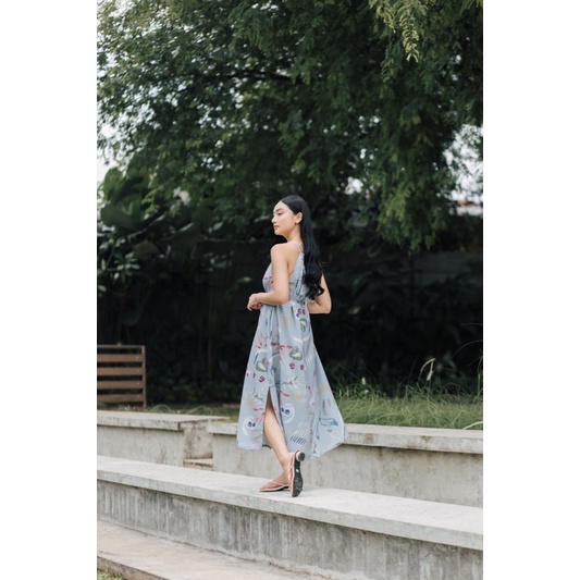 Alia Dress in Dusty Blue