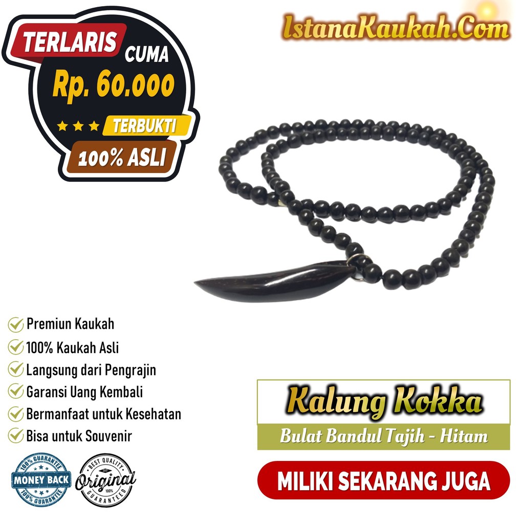 Kalung Kaukah Asli - Kalung Kokka Bulat Bandul Tajih