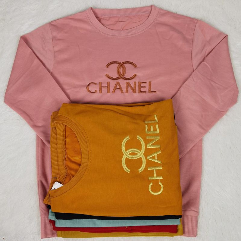 Kaos lengan panjang wanita L/ Kaos lengan panjang bordir/sweater wanita