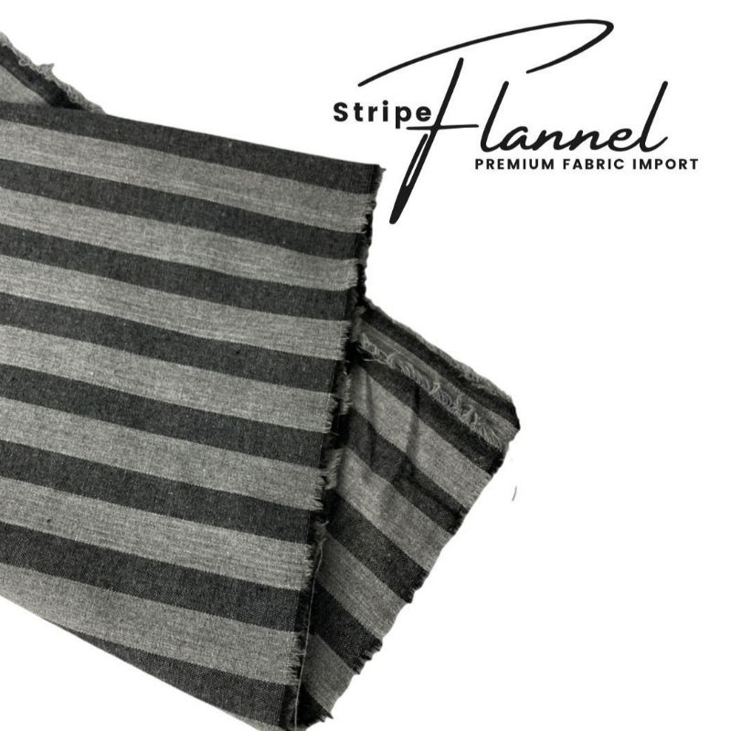 Kain Katun Flanel Stripe Import Premium