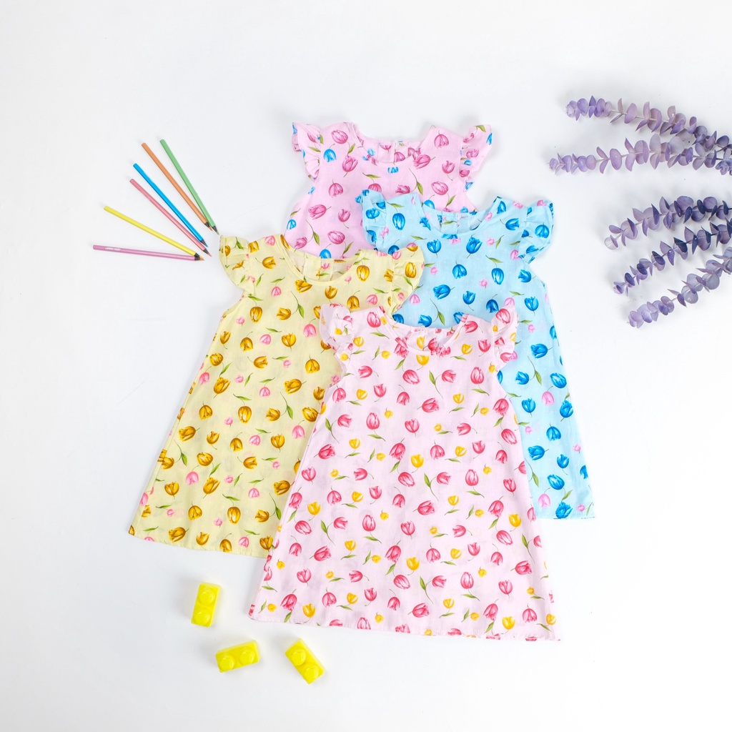 Jemico | Dress anak bayi perempuan 1 tahun - 2 tahun motif bunga