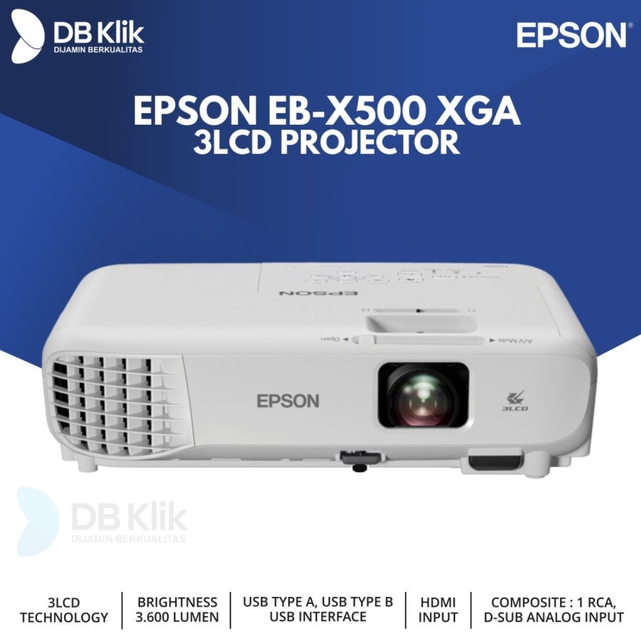 Projector EPSON EB-X500 XGA 3600 Lumens HDMI D-Sub - EPSON EB X500