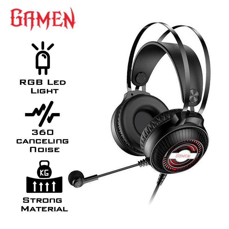 Headphone GAMEN GH2100 Gaming Headset RGB 3.5mm Audio Jack ORIGINAL - Garansi Resmi 1 Tahun