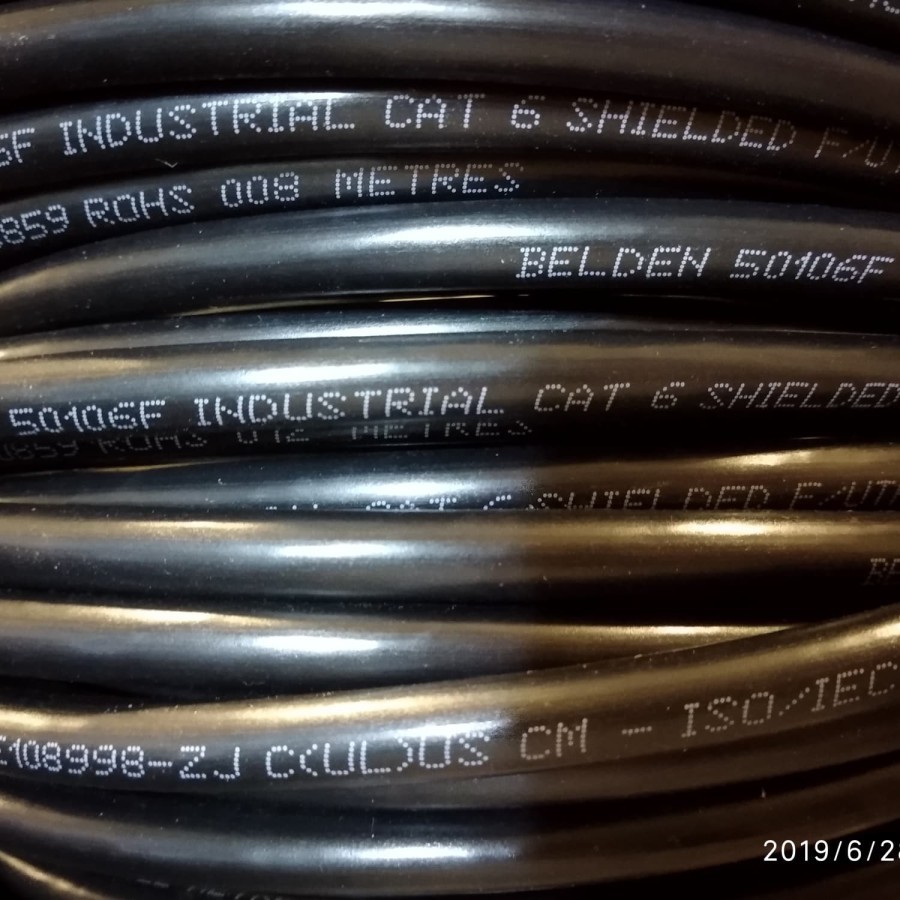 Belden Kabel Lan Outdoor 70 meter STP Cat6 dicrimping rj45 STP Cat6 Belden Original 50106F Warna Hitam