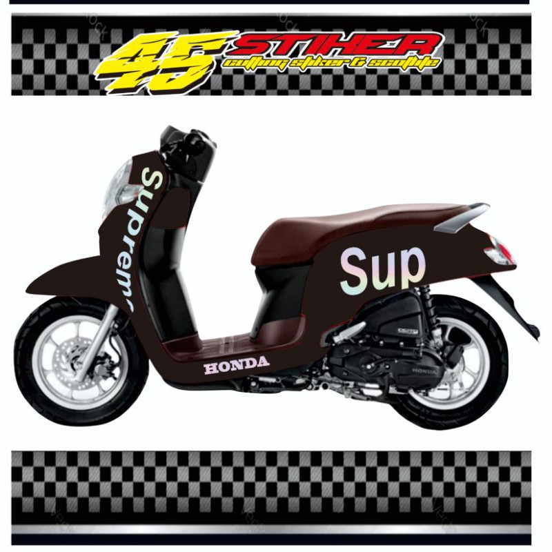 sticker cutting Honda Scoopy Supreme hologram