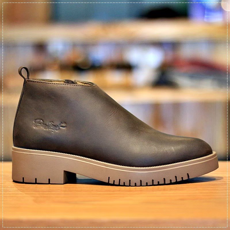 Sepatu Boots Wanita Bradley's Camelia Zipper Original Premium Handmade Quality Kulit Asli Coklat