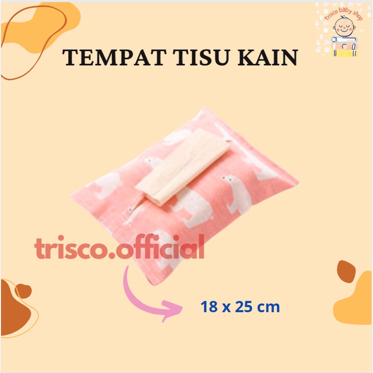 Tempat Tisu Kotak Tisu Kain Kanvas Cuci Ulang Besar