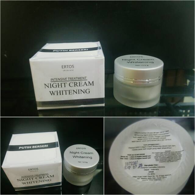 ERTOS DERMO NIGHT CARE WHITENING CREAM/ NIGTH WHITENING CREAM - PEMUTIH PENCERAH DAN PELEMBAB