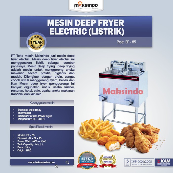 Mesin Deep Fryer 2 Tank – 2 Basket EF – 85 J1