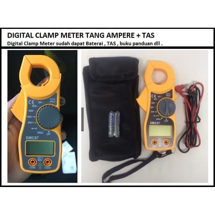 GROSIR DIGITAL CLAMP METER TANG AMPERE BONUS TAS DAN BATERAI