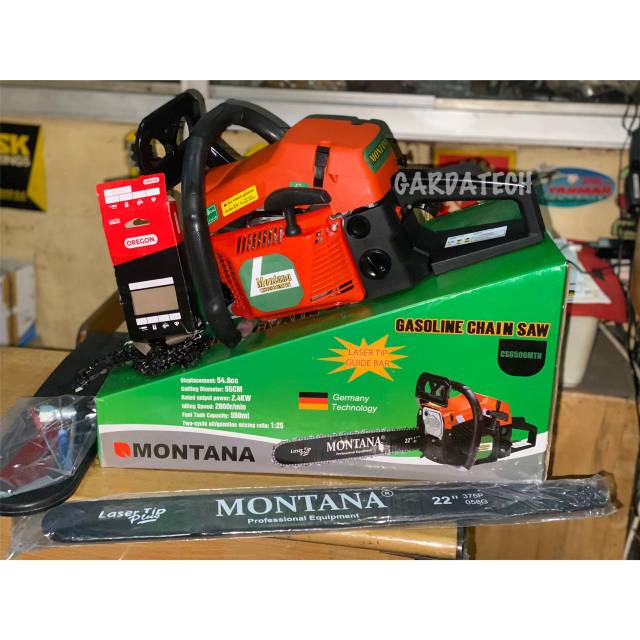 Mesin Chainsaw Gergaji Potong Belah Kayu MONTANA 6500 / 22 Inch Baja