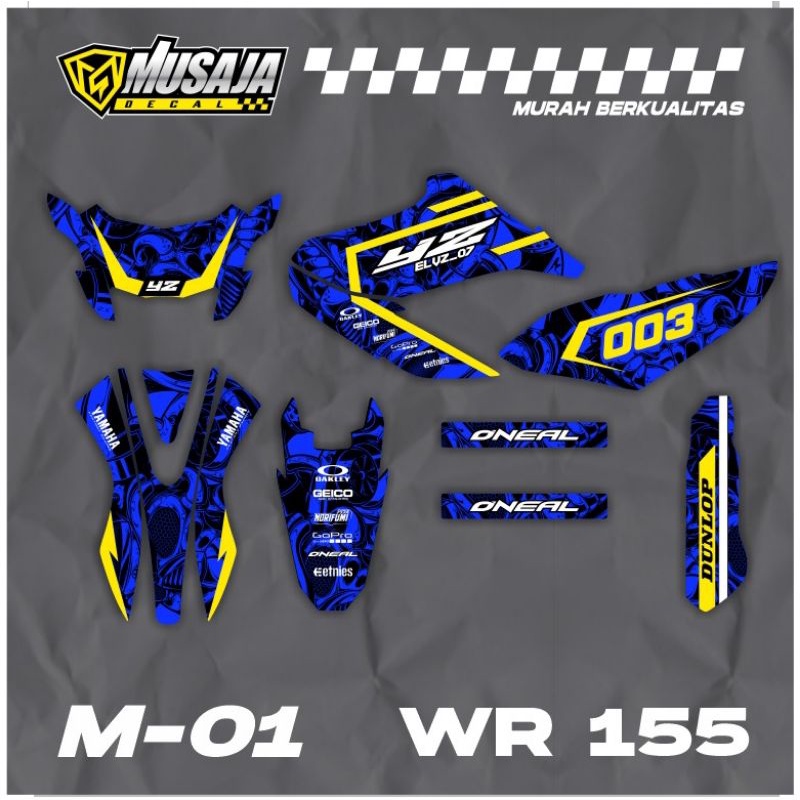 Decal Stiker wr155 full body - Dekal WR 155 fullbody biru kuning