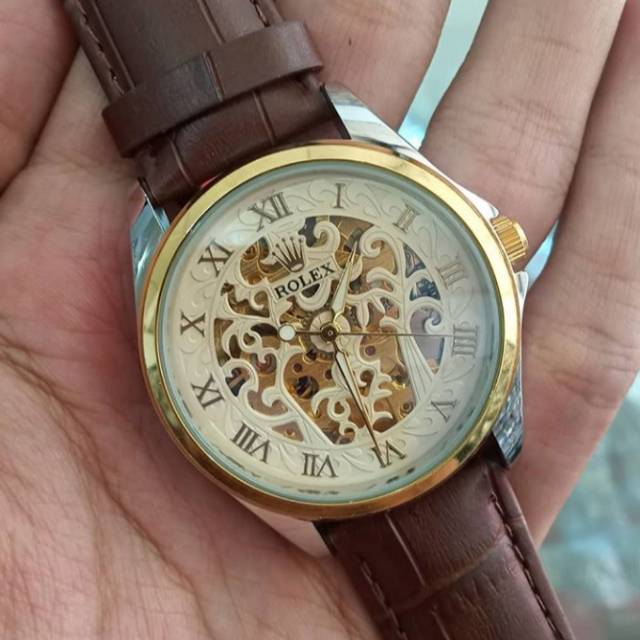 JAM TANGAN MEKANIK AUTOMATIC ROLEX ANTI AIR MESIN BERPUTAR