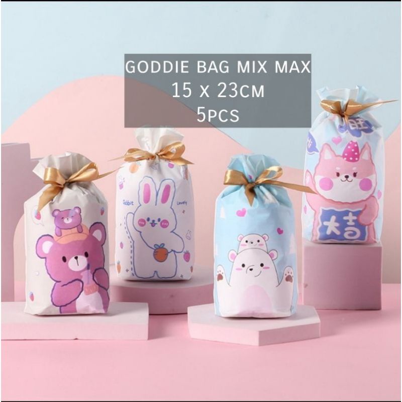 5pcs GODDIE BAG SERUT LUCU PLASTIK HADIAH HAMPERS UNYU