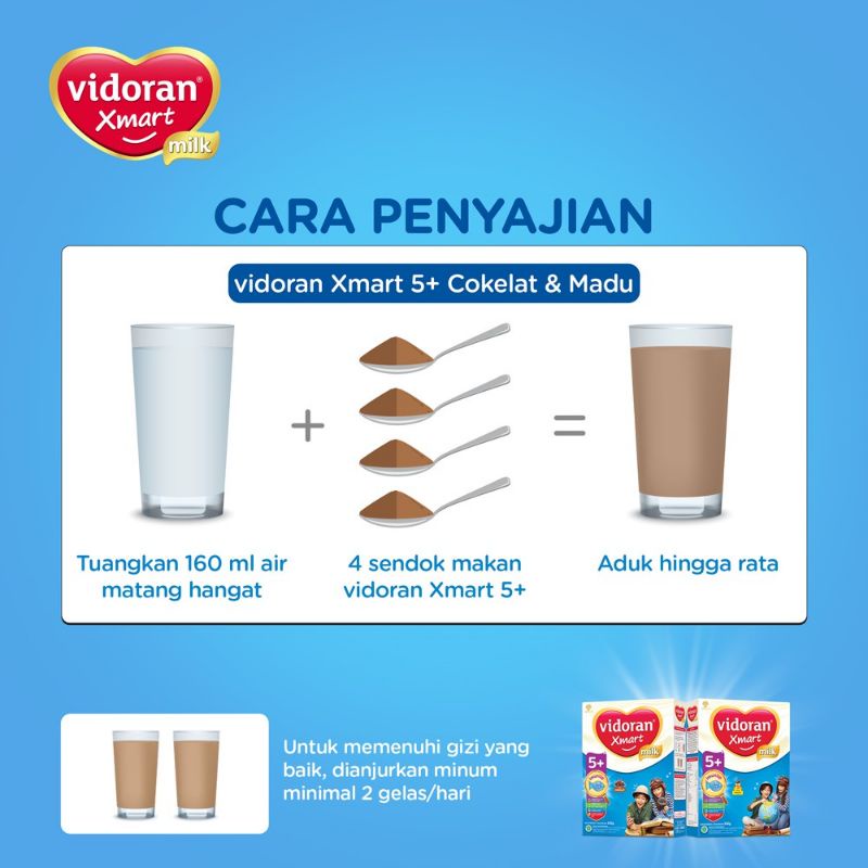 Vidoran Xmart 5+ Madu, Vanila dan Coklat 725gr