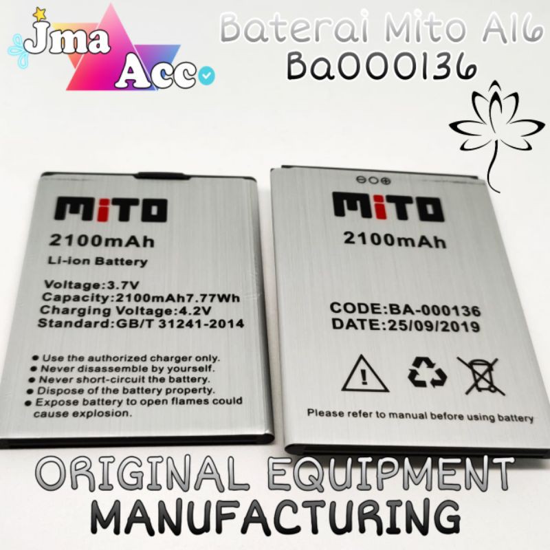 Baterai Original Mito 100% Mito fullview A16/Ba000136 battery baterai batre hp