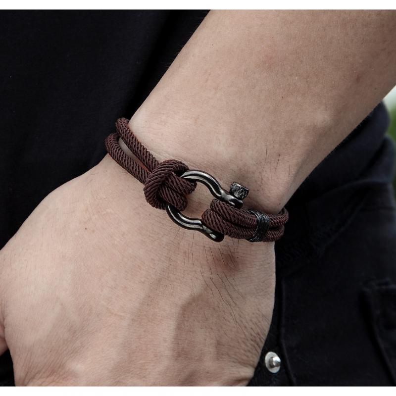 Gelang Tali Katun Dengan Buckle Stainless Steel Untuk Pria Dan Wanita