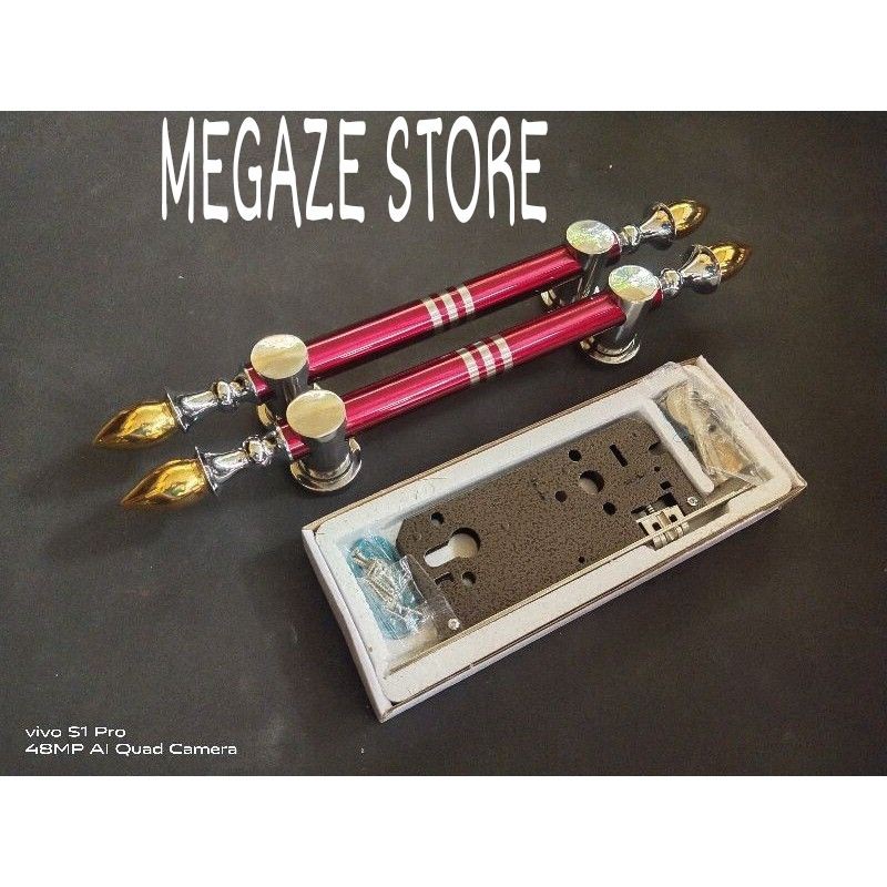Handle Pintu Minimalis + Body Kunci Pelor 1 set Gagang Pintu