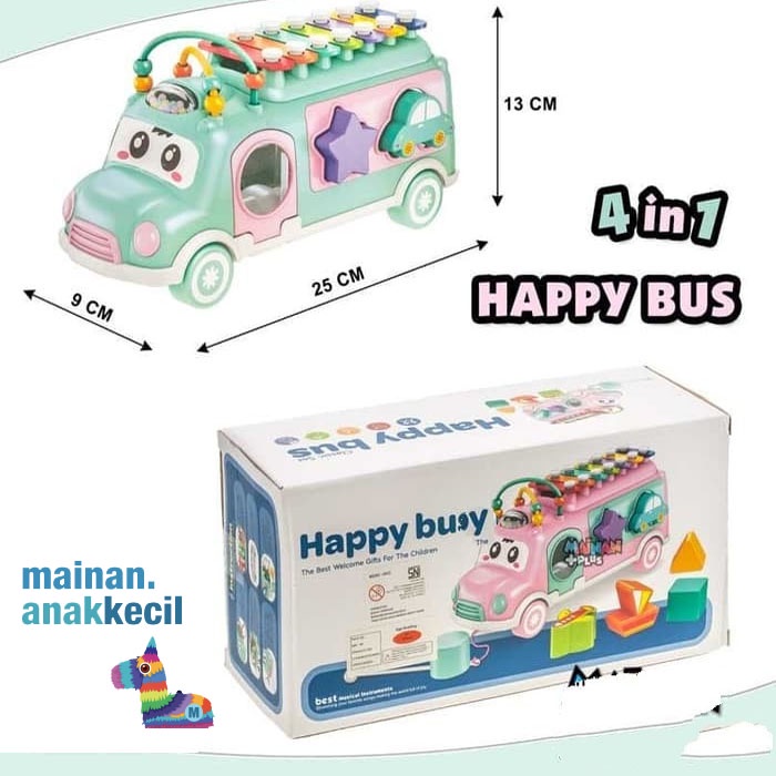 MAINAN ANAK EDUKASI HAPPY BUS INSTRUMEN MUSIK DAN PUZZLE