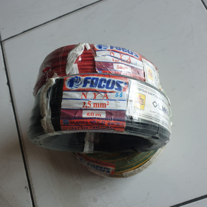 Kabel listrik Tunggal NYA 1,5MM 1,5 MM 1.5MM 1.5 MM focus 50m 50 m Termurah