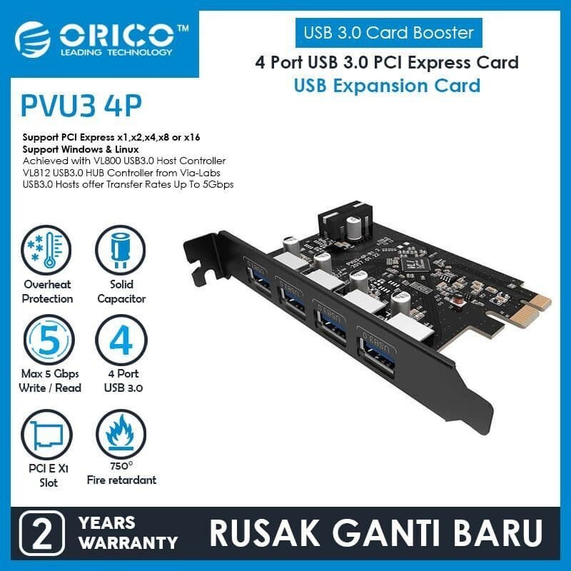 ORICO PVU3-4P 4ports USB3.0 PCI-E express card