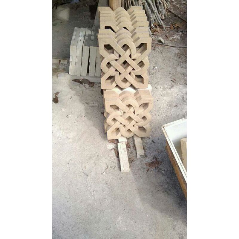 ukiran batu alam ornamen roster batu putih ukiran dekorasi dinding